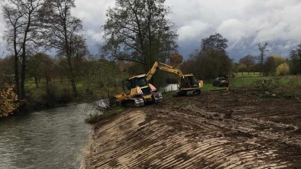 A digger at the site