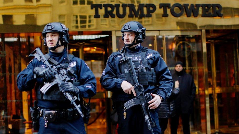 Guards outside of Trump Tower