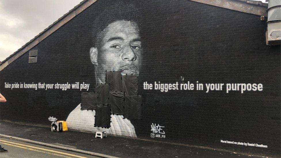 Marcus Rashford mural vandalised