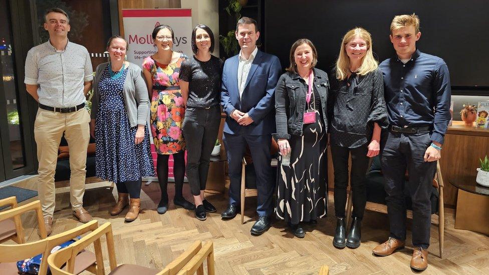 Richard Harrison (BCH ); Christine Mott (BCH); Yifan Liang (BCH); Helen Ord (BCH); Dean Attwell (Oakland International); Rachel Ollerenshaw (Molly Ollys); Helen Queen (BCH) and Sam Attwell (Molly Ollys Young Ambassador).