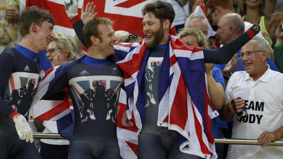 Jody Cundy, Jon Allan-Butterworth and Louis Rolfe