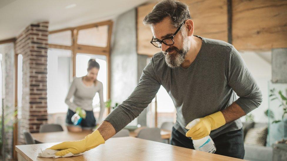 man doing housework