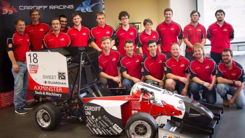 Cardiff Racing proudly show off 'Nella' - their Formula Student car