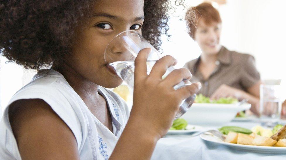 Child drinking water