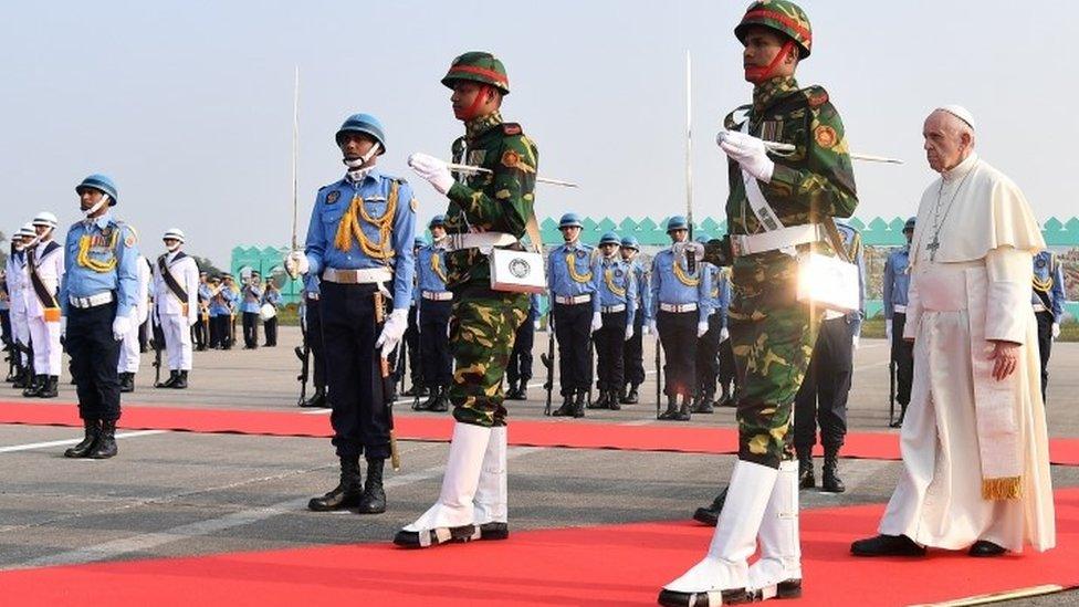 Pope Francis arrives in Bangladesh