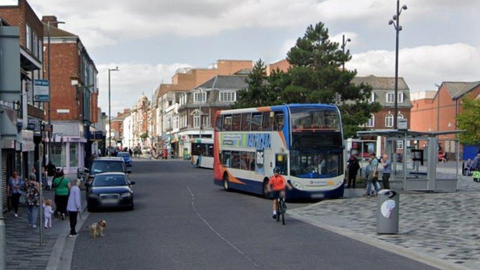 A bus in Grimsby