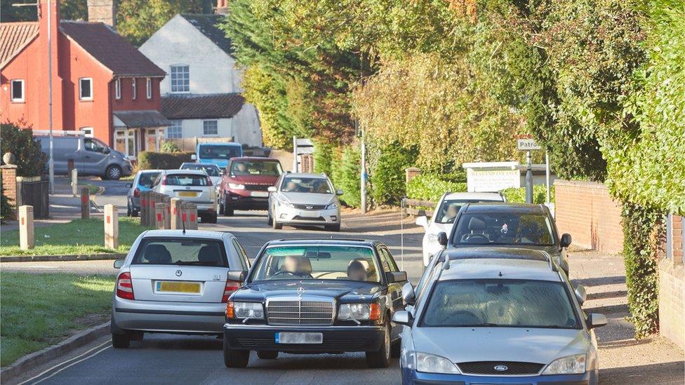 Traffic on Longwater Lane, Costessey