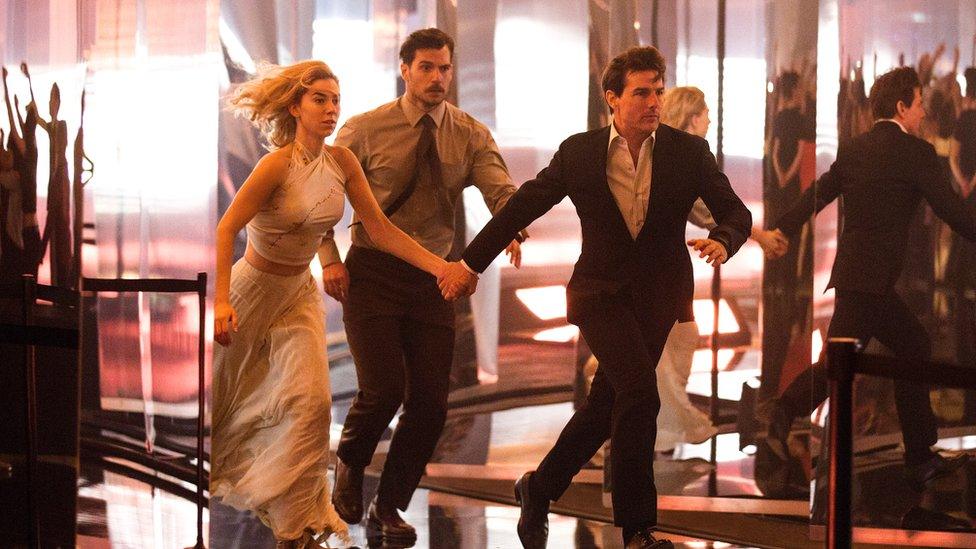 Left to right: Vanessa Kirby, Henry Cavill and Tom Cruise