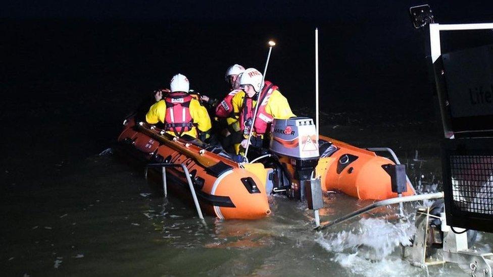 The Wells inshore lifeboat being launched