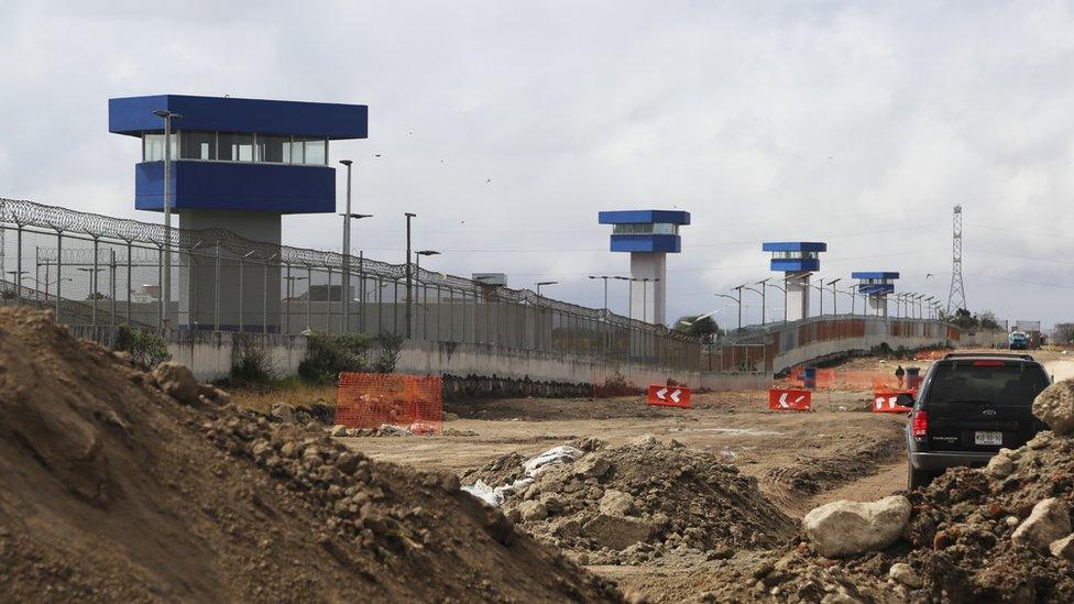 Watchtowers at El Altiplano prison, Mexico - 14 January 2016