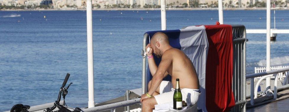 A man on the Nice seafront, 15 July