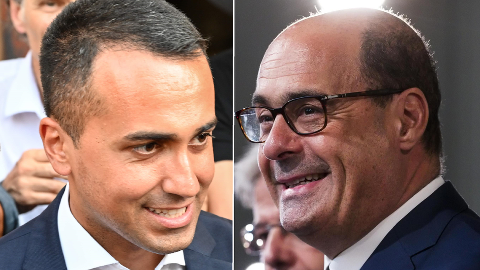 Five Star leader Luigi Di Maio and D Leader Nicola Zingaretti