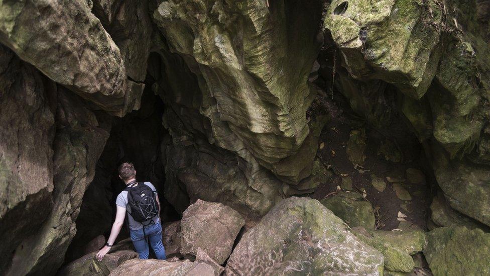 File photo of an entrance to the Abbey Caves