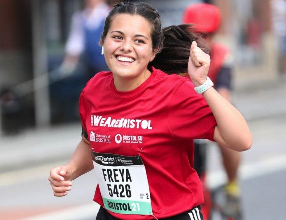 University of Bristol student Freya Lam taking part in the half marathon