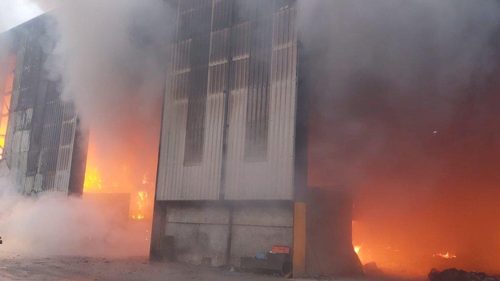 The fire at a commercial premise in Enniskillen