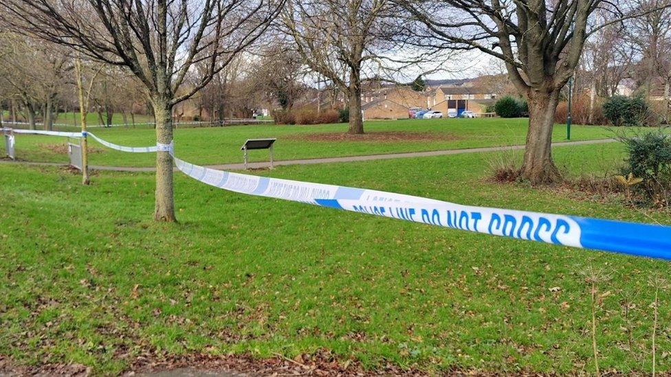 A police cordon at the park