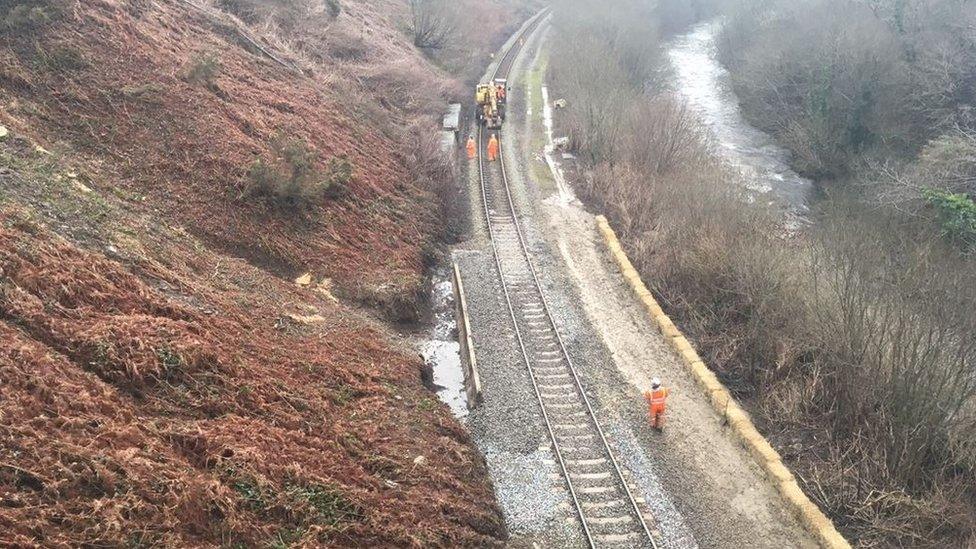 The railway line has now been cleared of debris