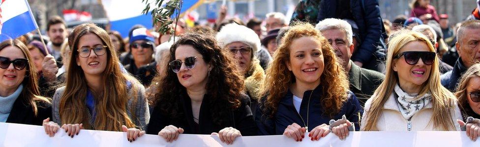 People protest against the ratification of the Istanbul Convention in Zagreb, Croatia, on Saturday