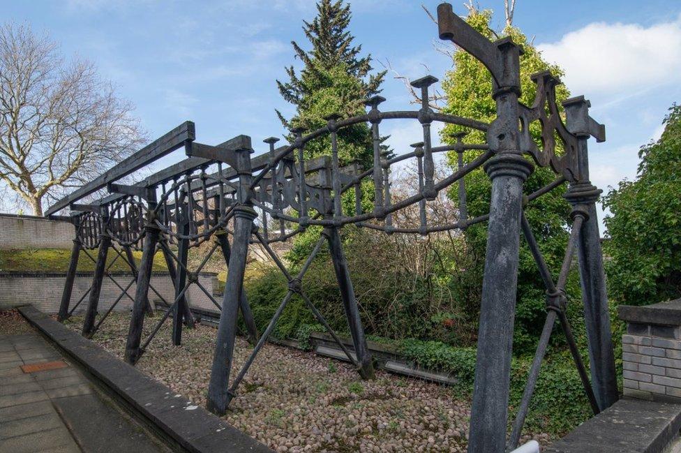 Metal remains of Gaunless Bridge