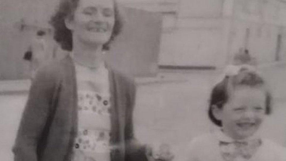 Anna, aged four, on a day trip with her late mother Bridget