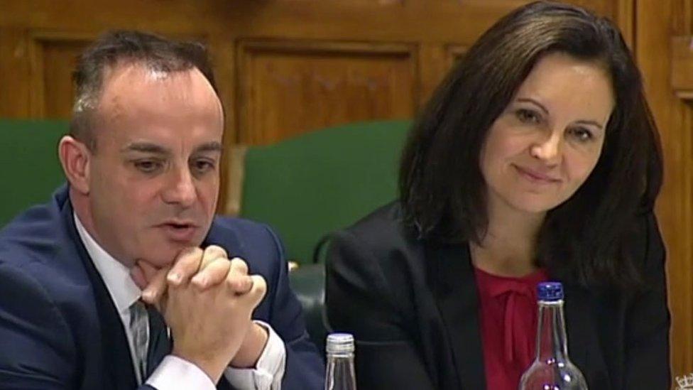 Stephen Phillips and Caroline Flint