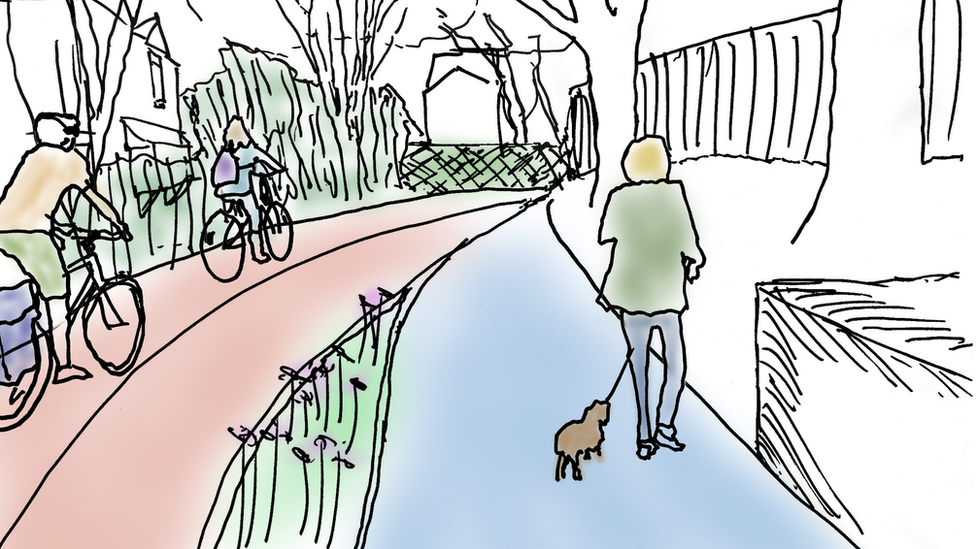 Artists impression of railway path upgrade