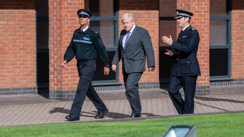 Boris Johnson at Northants Police HQ