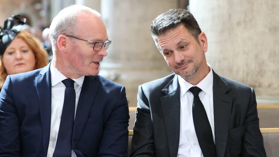 Irish foreign minister Simon Coveney and UK NIO minister Steve Baker