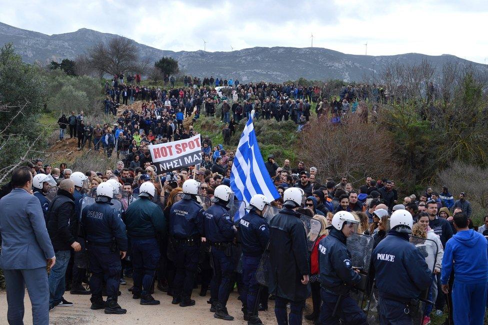 Kos protest, 14 Feb 16