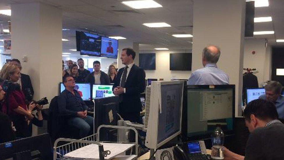 George Osborne addresses staff at the Evening Standard