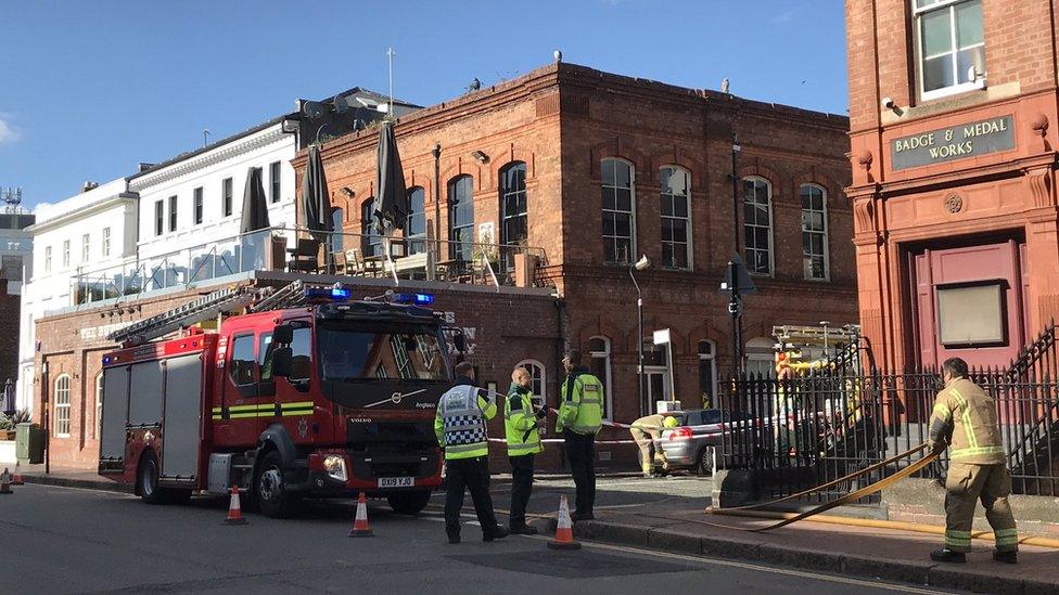 Emergency services at the Button Factory in Birmingham