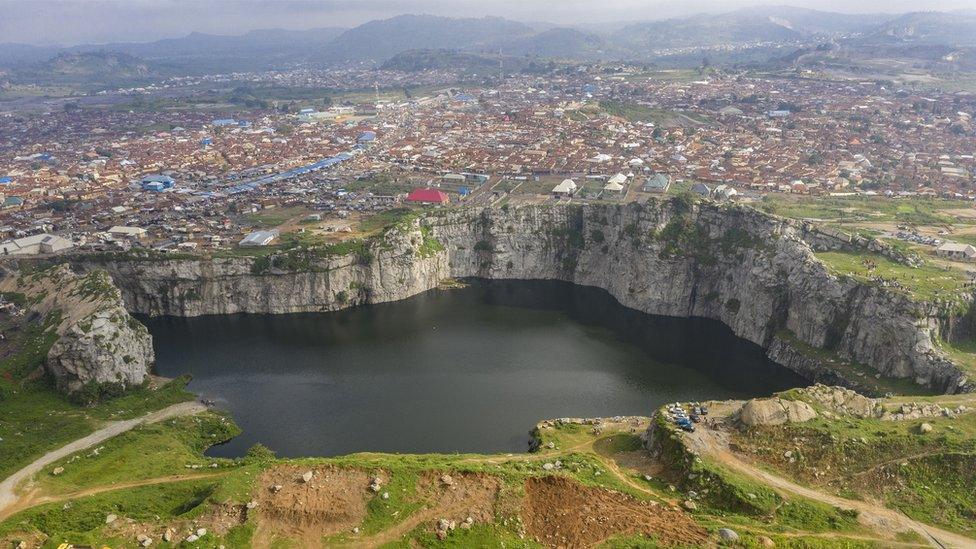 The lake at Mpape Crushed Rock near Abuja, Nigeria