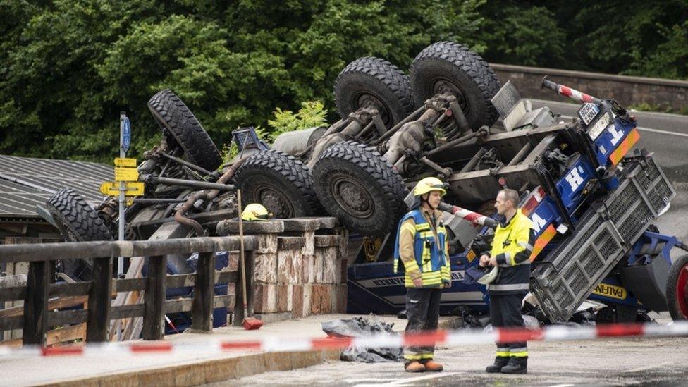 Overturned vehicle in Berchtesgaden, Bavaria