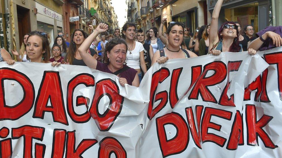 Women protest in Pamplona (21 June 2018)