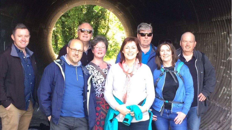 Seamus Kelters with some of his many friends and colleagues from the BBC