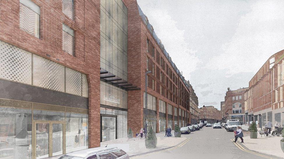 Artist's impression of the proposed Kirkgate Market hotel