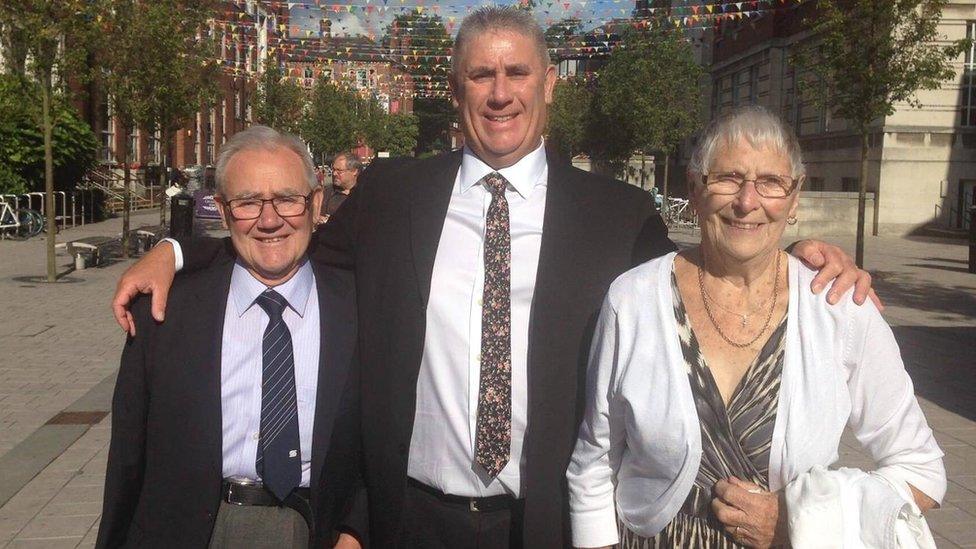 Ali Brownlee with his parents