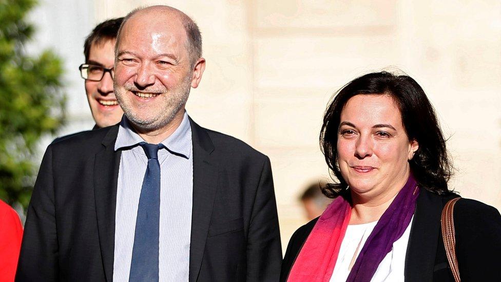 Denis Baupin with his wife, housing minister Emmanuelle Cosse (file pic)