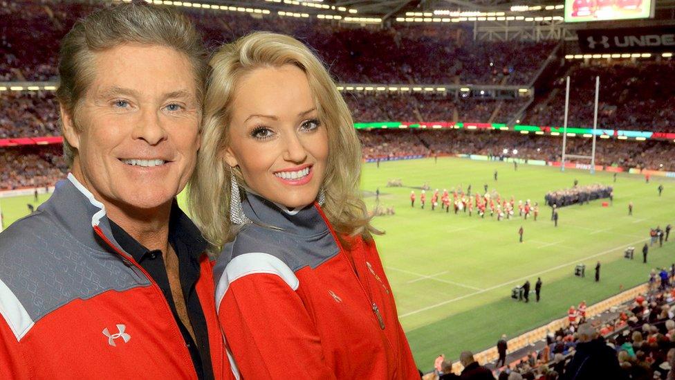 Hayley Roberts and David Hasselhoff