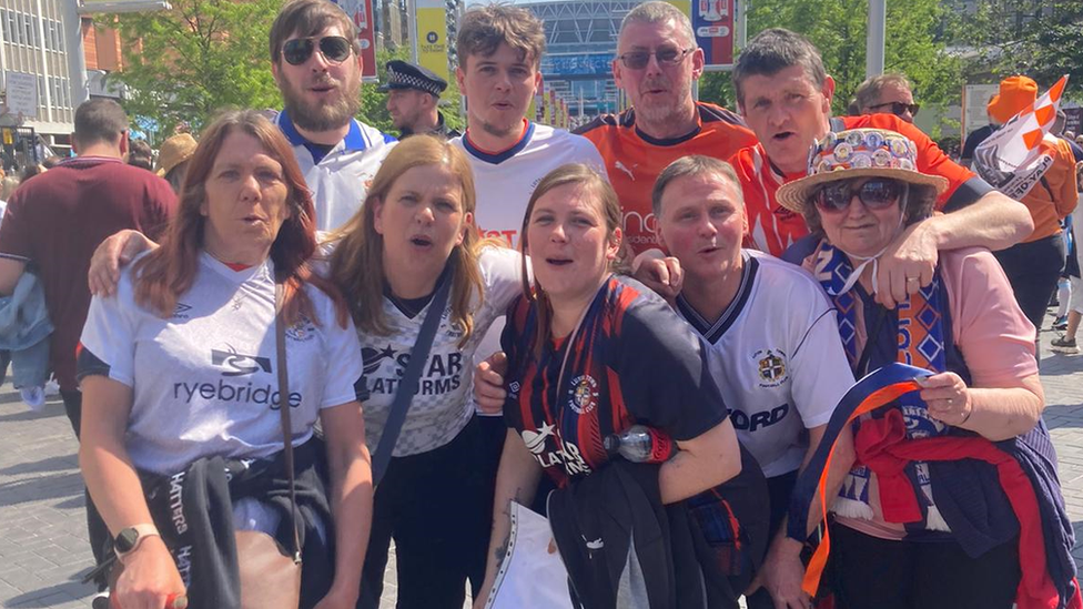 Jayne Humphreys, family and friends at Wembley