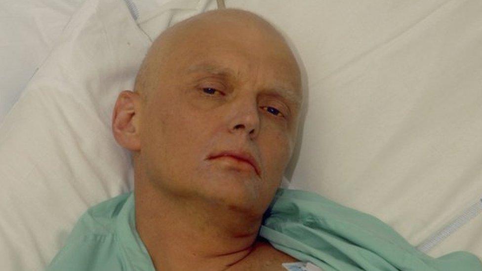 Alexander Litvinenko in hospital ward prior to his death