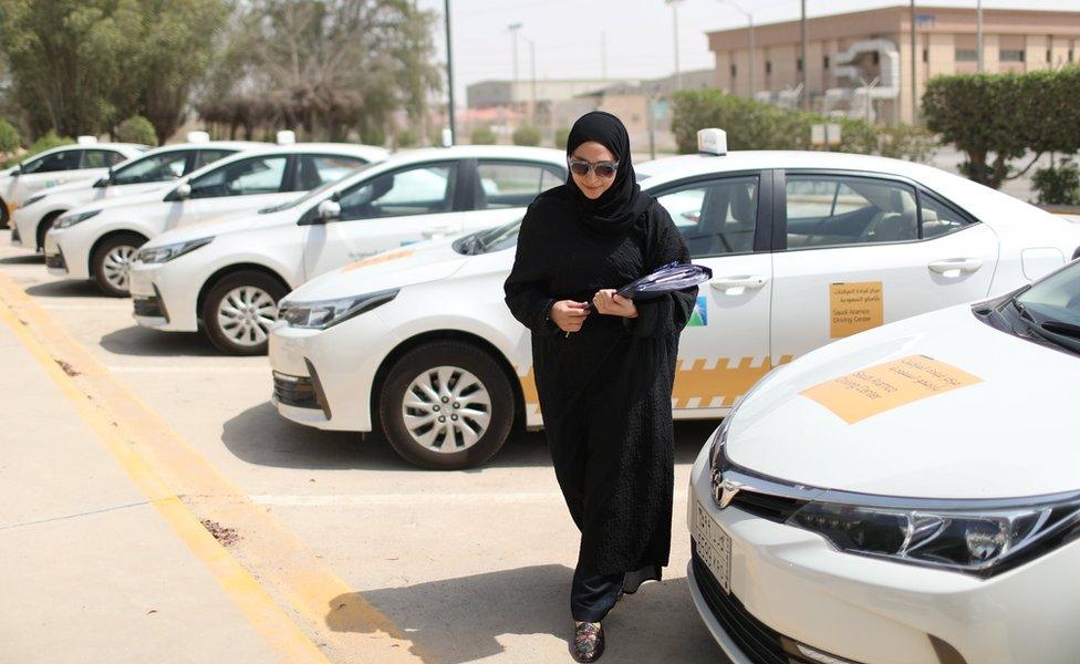 A driving lesson at Saudi Aramco Driving Center in Dhahran