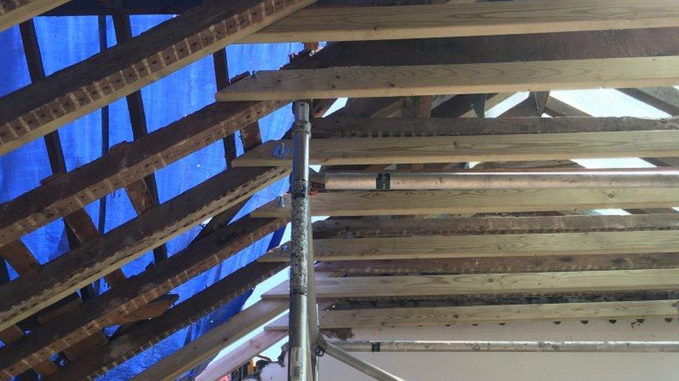 New roof and timbers on Bluntisham Baptist Church