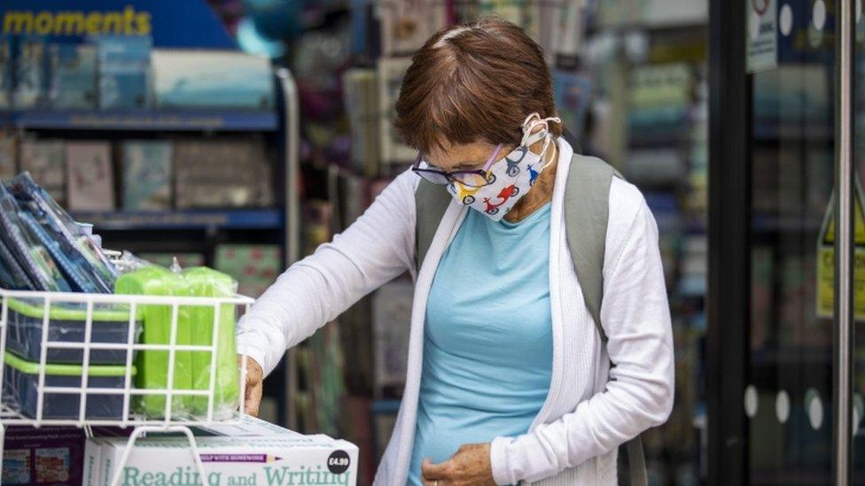 A woman out shopping