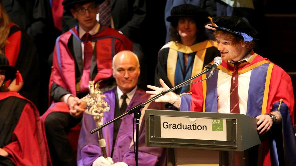 Ed Sheeran receiving his honorary degree