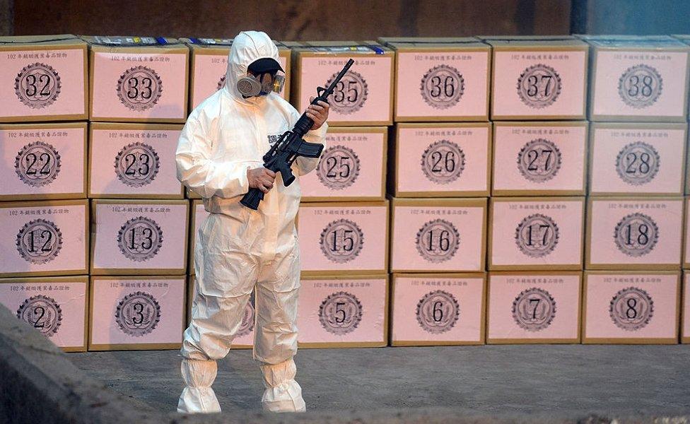 Drug disposal warehouse in Taipei with armed security