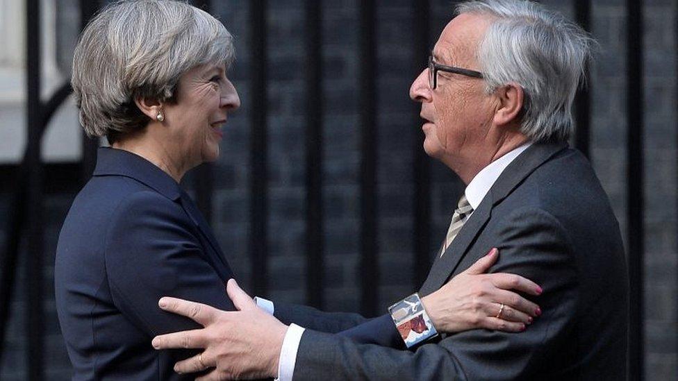 Theresa May and Jean-Claude Juncker