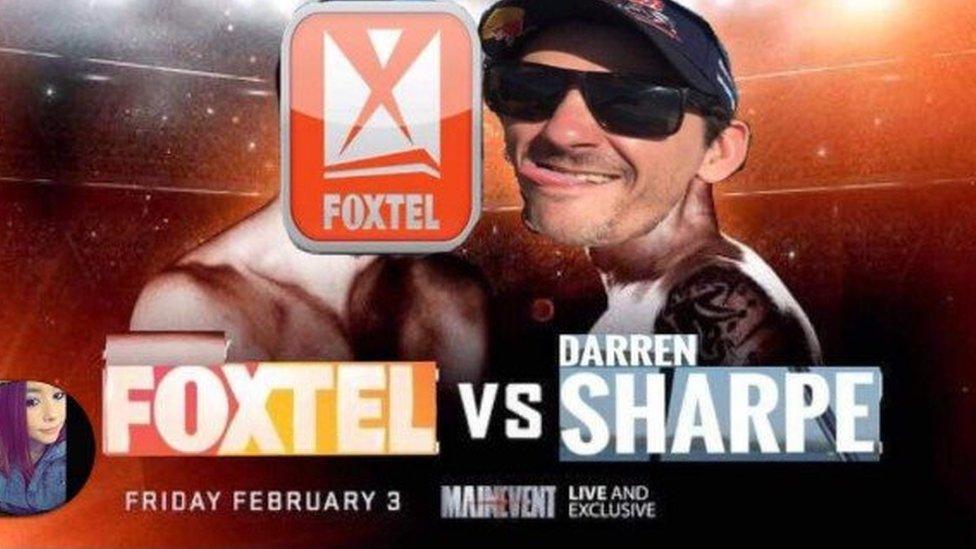 The parody images posted on a crowd-funding page for Darren Sharpe