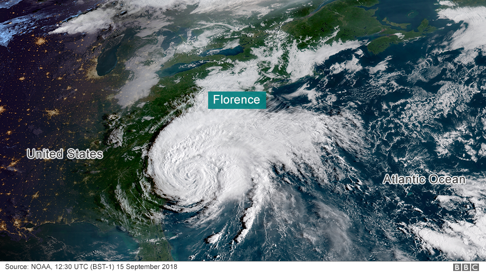 Satellite image of Storm Florence