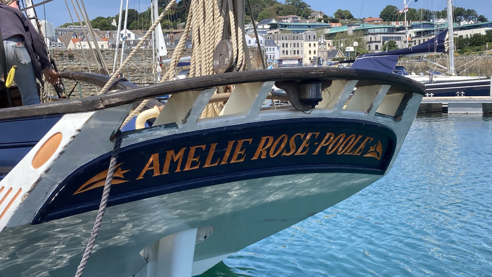 Bristol pilot cutter Amelie Rose in St. Peter Port.